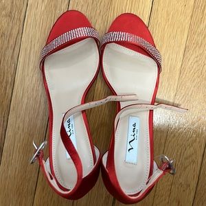 Nina red bedazzled heels